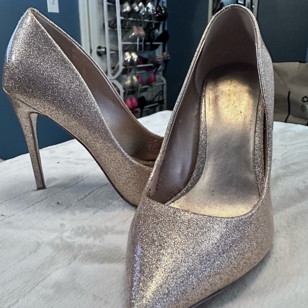 Aldo STESSY Pink Glitter Heels